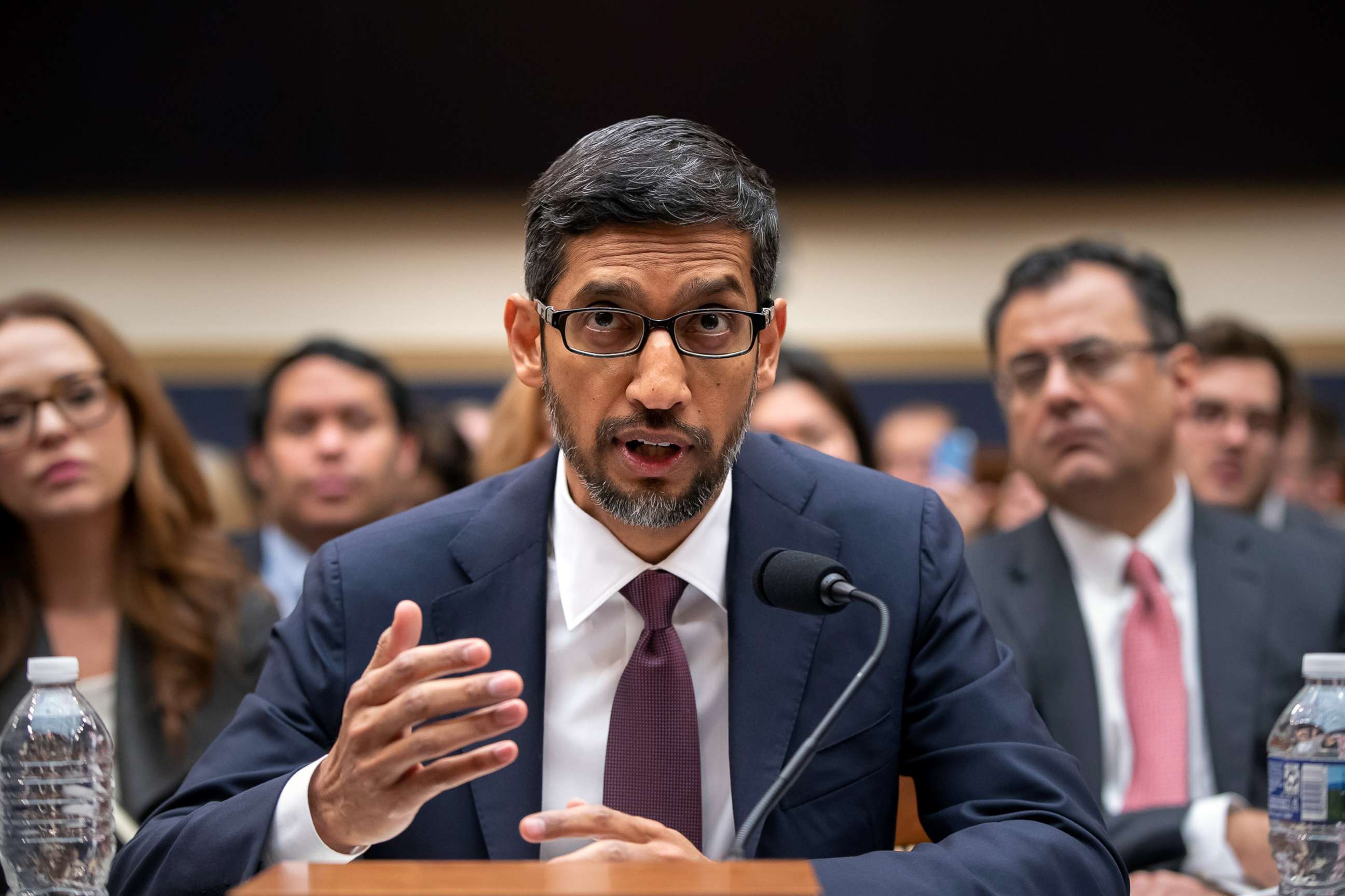 PHOTO: Google CEO Sundar Pichai appears before the House Judiciary Committee to be questioned about the internet giant's privacy security and data collection, on Capitol Hill in Washington, Dec. 11, 2018.