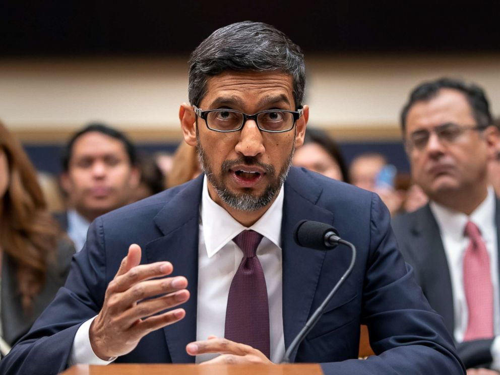 PHOTO: Google CEO Sundar Pichai appears before the House Judiciary Committee to be questioned about the internet giants privacy security and data collection, on Capitol Hill in Washington, Dec. 11, 2018.