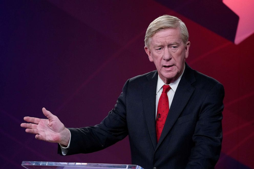 PHOTO: 2020 Republican U.S. presidential candidate and former Massachusetts Governor Bill Weld speaks during a debate in New York, U.S. September 24, 2019.  REUTERS/Mark Kauzlarich