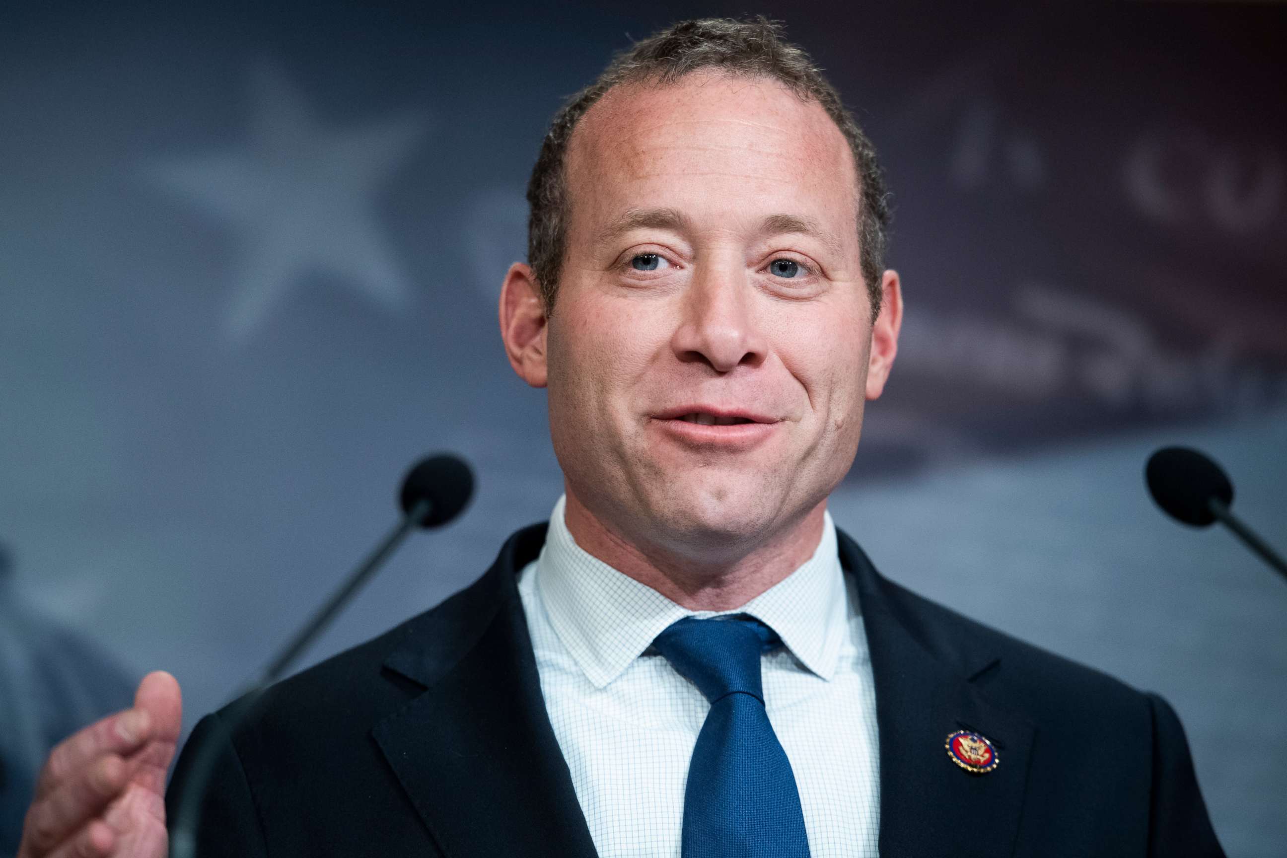 PHOTO: Rep. Josh Gottheimer conducts a news conference introducing legislation that would help offset expenses incurred by new parents in the Capitol on Wednesday, Dec. 4, 2019.