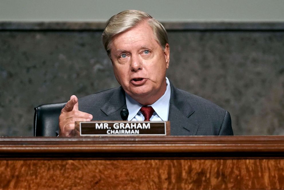 PHOTO: Sen. Lindsey Graham speaks during Senate Judiciary Committee hearing on Capitol Hill in Washington, June 3, 2020.