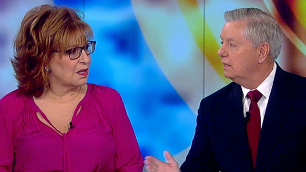 PHOTO: ABC’s Joy Behar talks with Sen. Lindsey Graham on "The View," Jan. 8, 2018. 