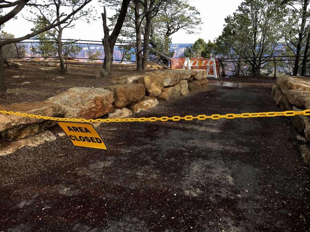 PHOTO: A Grand Canyon observation area is closed due to repairs.