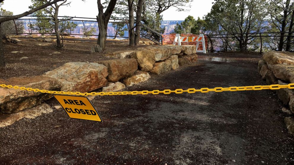A Grand Canyon observation area is closed due to repairs.