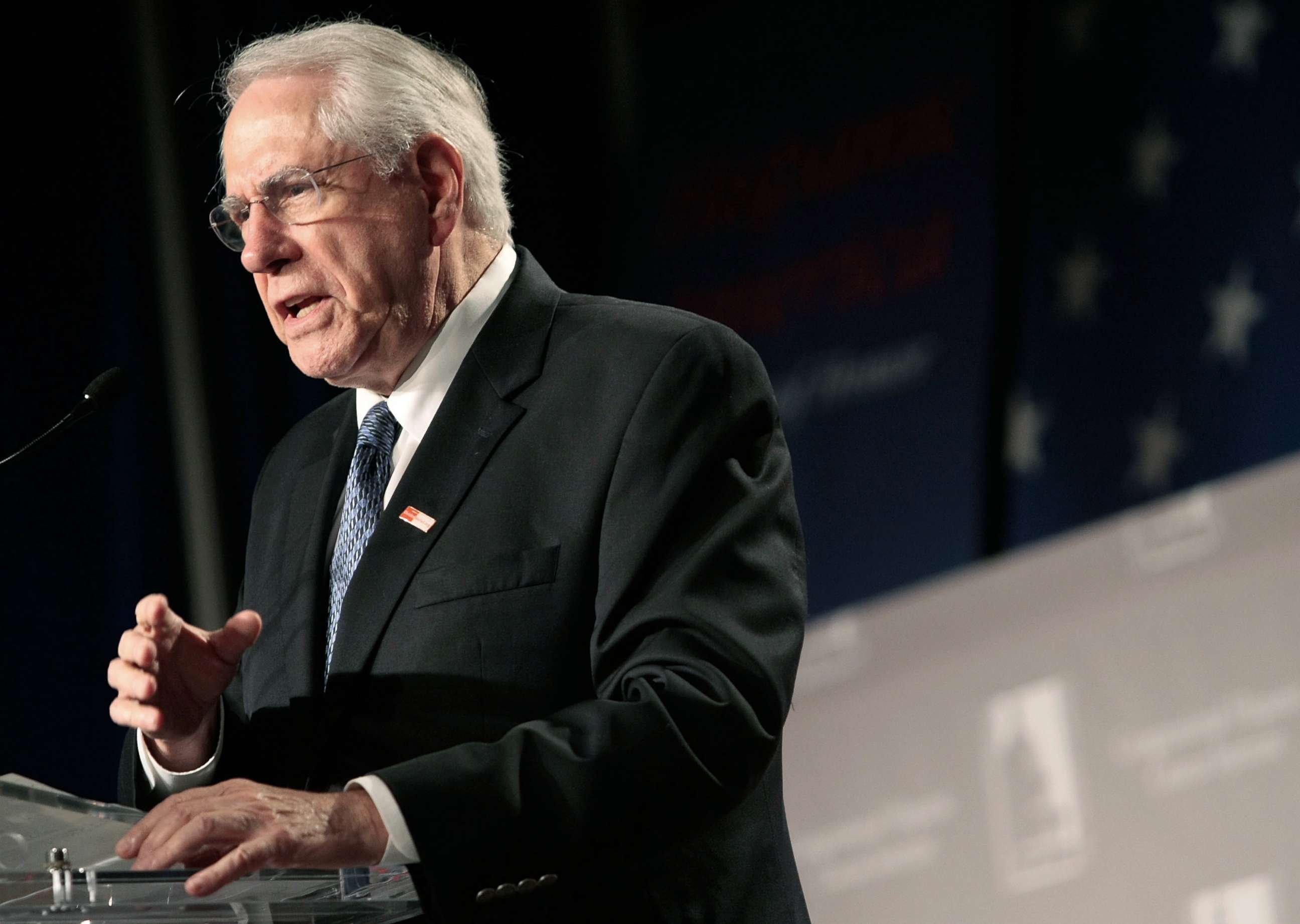 PHOTO: Democratic Presidential hopeful and former Sen. Mike Gravel (D-AK) speaks during a presidential candidates forum of the Congressional Hispanic Caucus Institute (CHCI) 2007 Public Policy Conference, Oct. 3, 2007, in Washington, D.C.