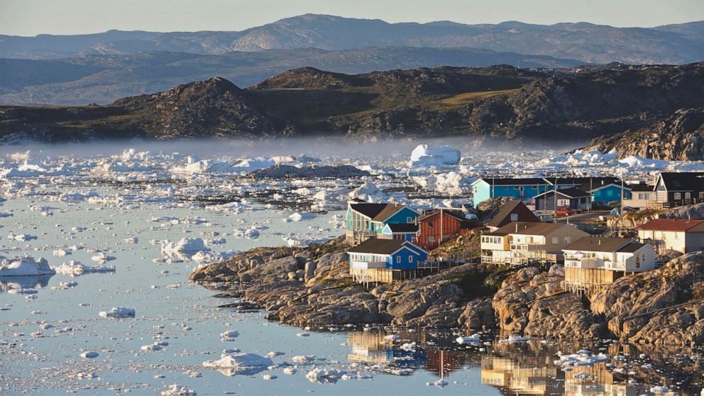 PHOTO: In this undated file photo, houses are shown in the town of Ilulissat, on the coast of Disko bay in West Greenland.