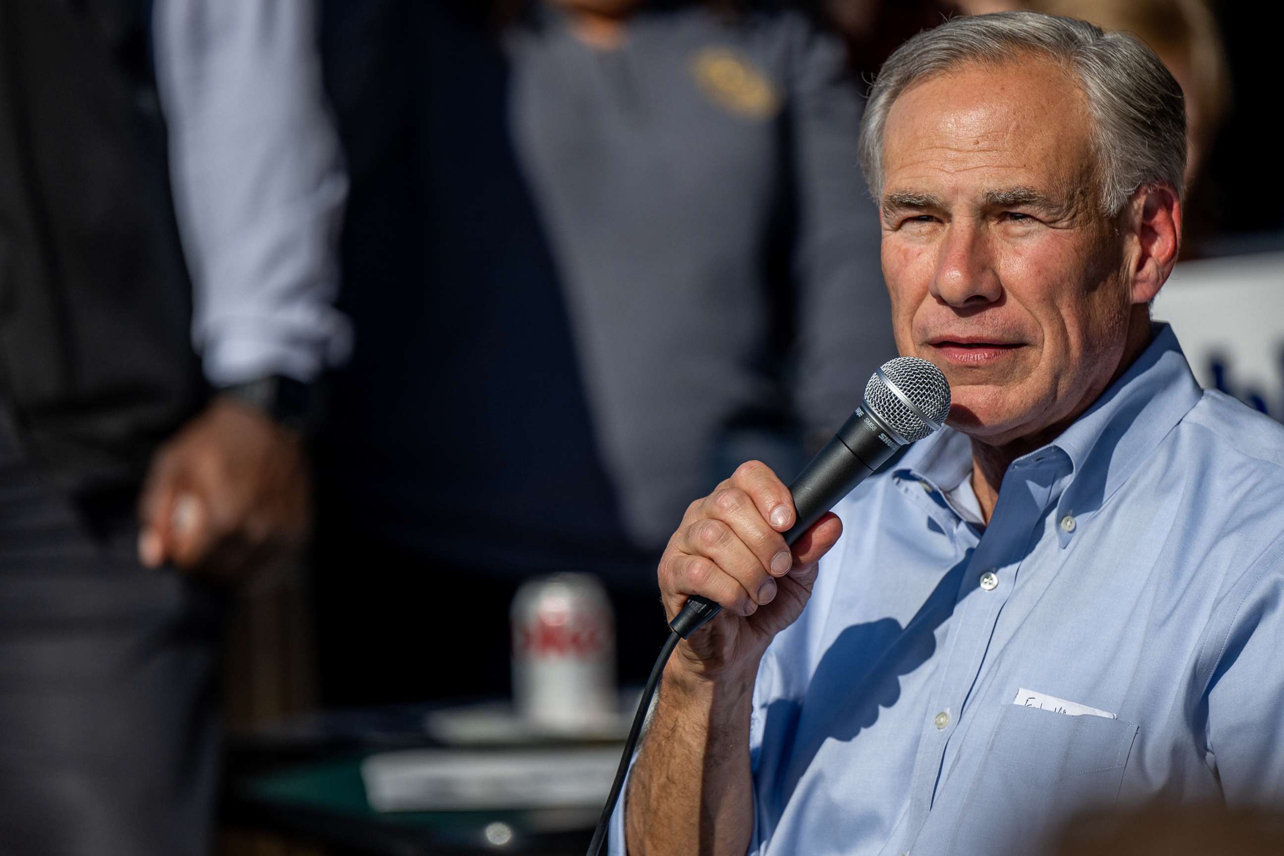 PHOTO: In this Oct. 27, 2022, file photo, Texas Gov. Greg Abbott speaks during a 'Get Out The Vote' rally in Katy, Texas.
