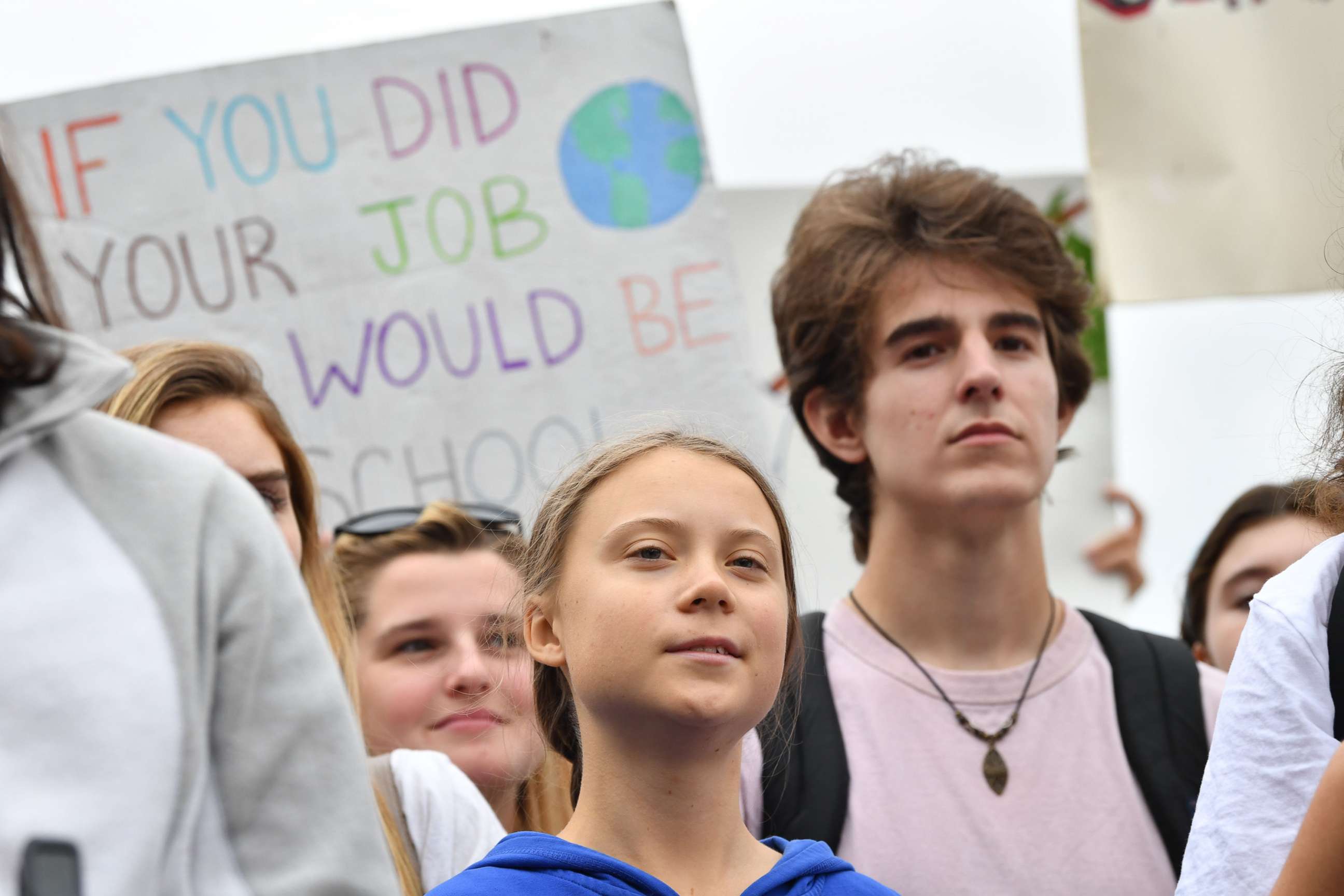 PHOTO: Swedish environment activist Greta Thunberg takes part in a climate protest outside the White House in Washington, D.C. on September 13, 2019.