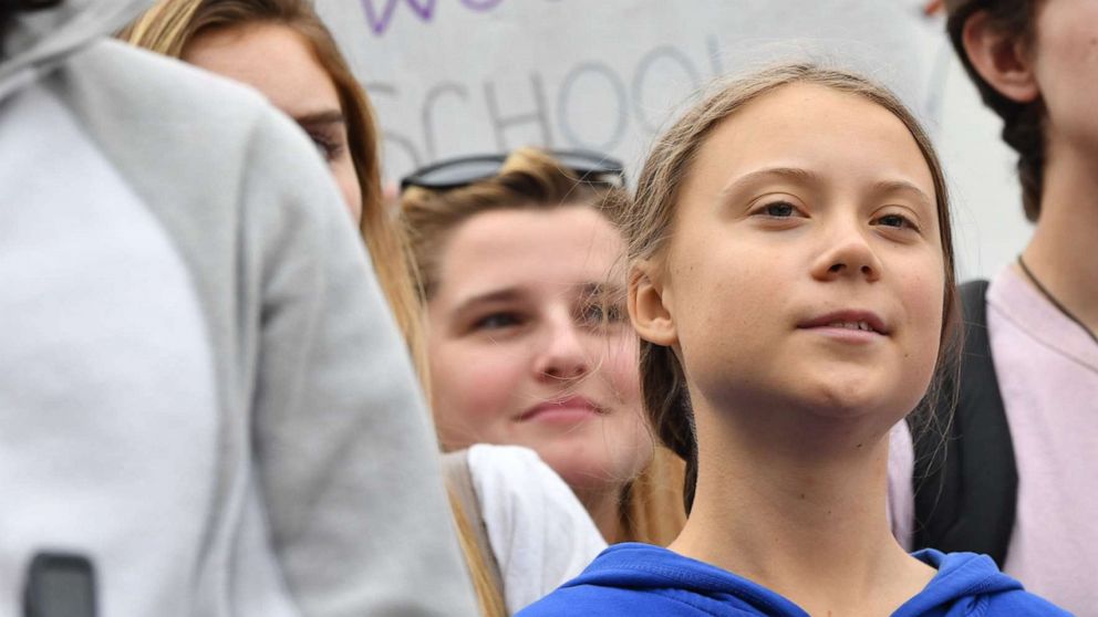 The Swedish activist joined the “school strike” protest as the EPA announced plans to roll back rules protecting rivers and wetlands.