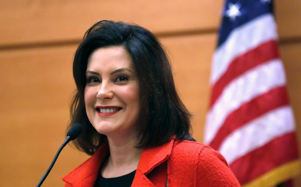 PHOTO: Michigan Gov.-elect Gretchen Whitmer hosts a post-election news conference in Detroit.