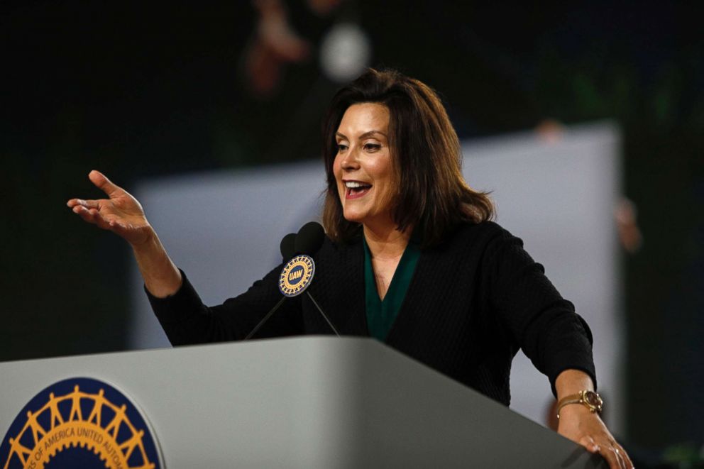 PHOTO: Michigan Democrat Gubernatorial candidate Gretchen Whitmer addresses the 37th United Auto Workers Constitutional Convention on June 14, 2018 in Detroit.