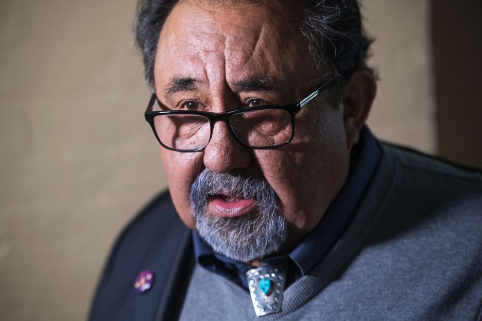 PHOTO: Rep. Raul Grijalva leaves a meeting of the House Democratic Caucus at the Capitol, Jan. 4, 2019, in Washington, D.C.