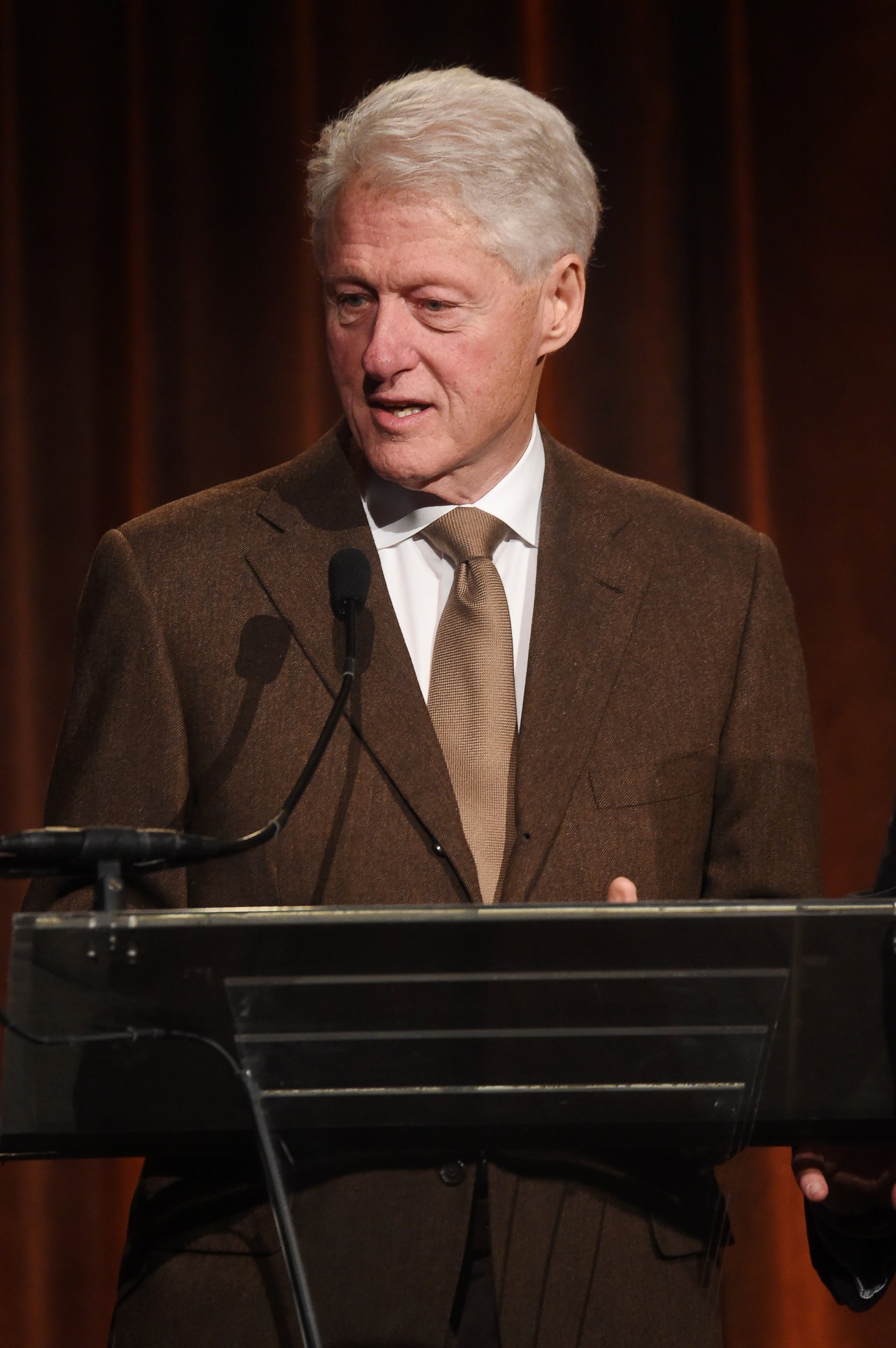 PHOTO: Bill Clinton speaks on stage at the Food Bank for New York City Can-Do Awards Dinner 2017, April 19, 2017. in New York.