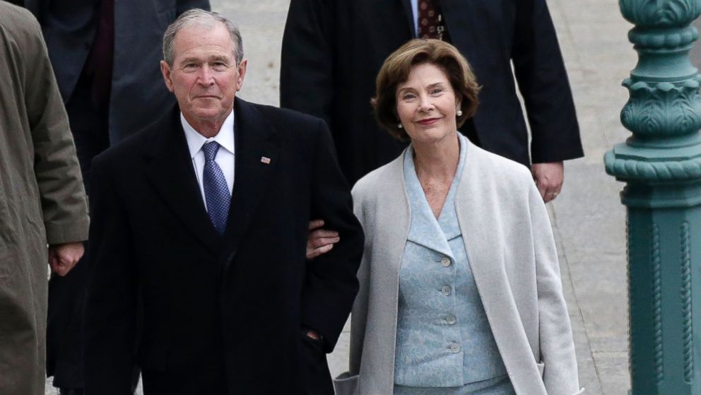 PHOTO: Former President of the George W. Bush and wife Laura Bush arrive at the Capitol Building before President-elect Donald Trump is sworn in at the inauguration in Washington, Jan. 20, 2017.