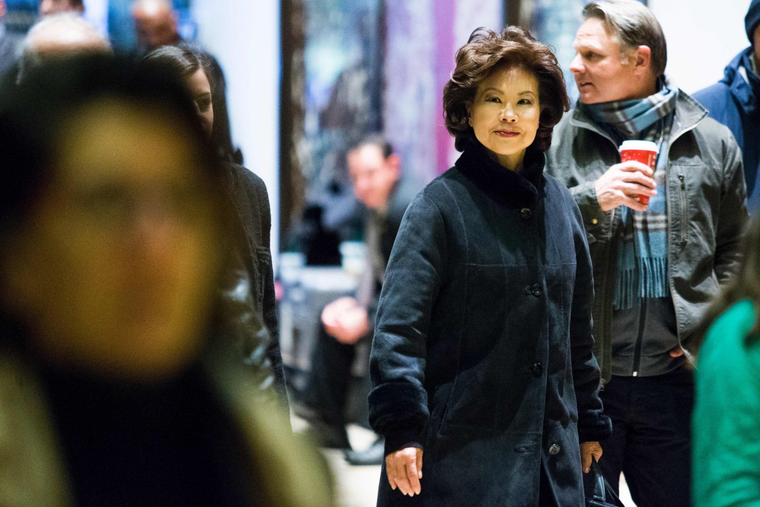 PHOTO: Former U.S. Secretary of Labor Elaine Chao arrives at Trump Tower on another day of meetings scheduled with President-elect Donald Trump on Nov. 21, 2016 in New York.