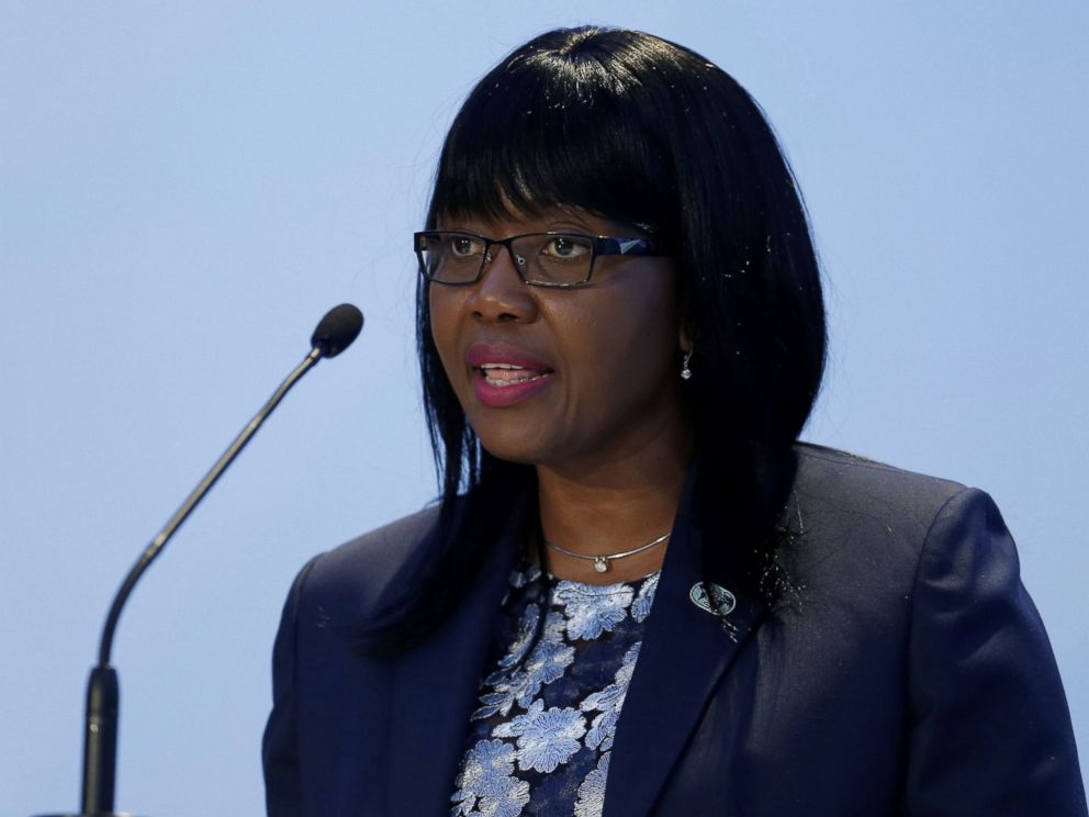 PHOTO: Prime Minister of Namibia Saara Kuugongelwa delivers a speech during the Midterm Review of the Istanbul Program of Action at Titanic Hotel in Antalya, Turkey, May 27, 2016.