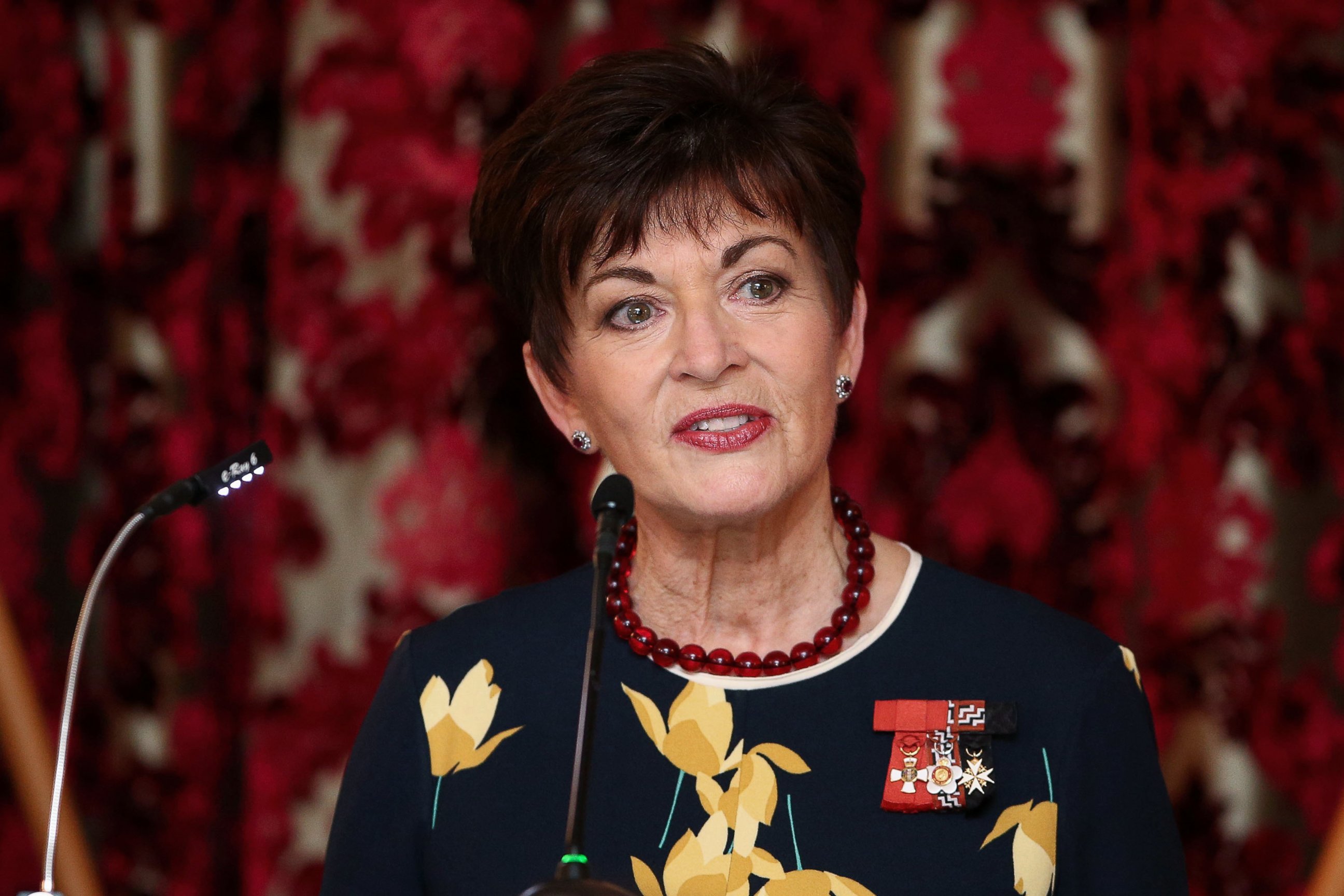 PHOTO: Governor-General Dame Patsy Reddy makes a speech during a state dinner at Government House, Nov. 7, 2016, in Wellington, New Zealand. 