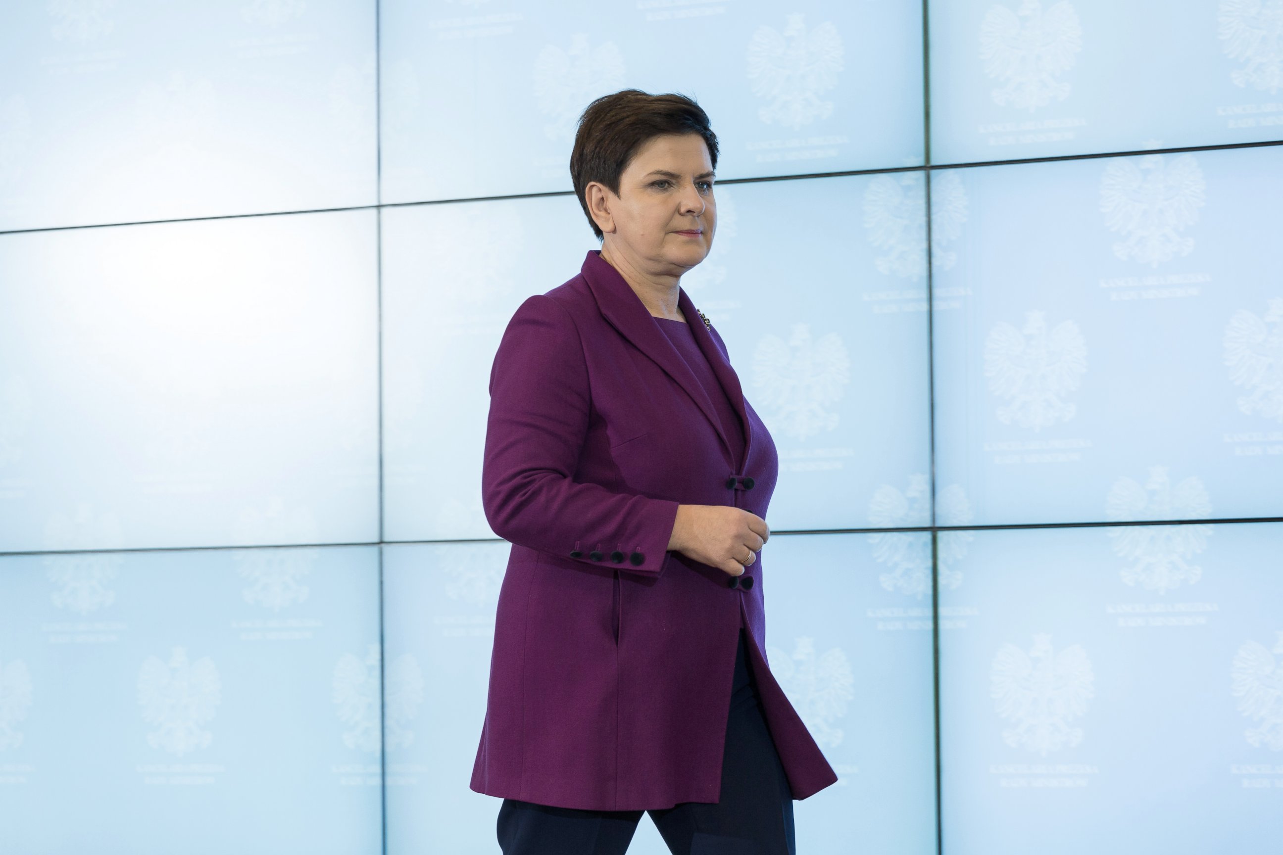 PHOTO: Prime Minister of Poland, Beata Szydlo during the press conference at Chancellery of the Prime Minister in Warsaw, Poland, Oct. 27, 2016.