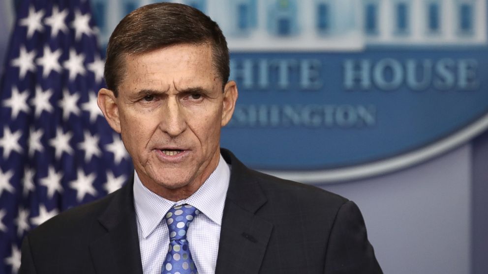 National Security Adviser Michael Flynn answers questions in the briefing room of the White House, Feb. 1, 2017, in Washington.