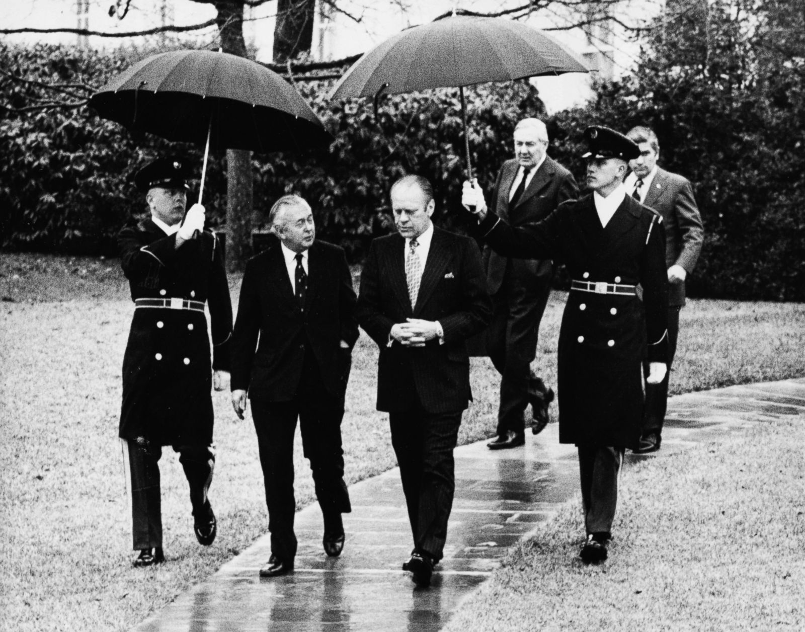 The prime minister and an umbrella