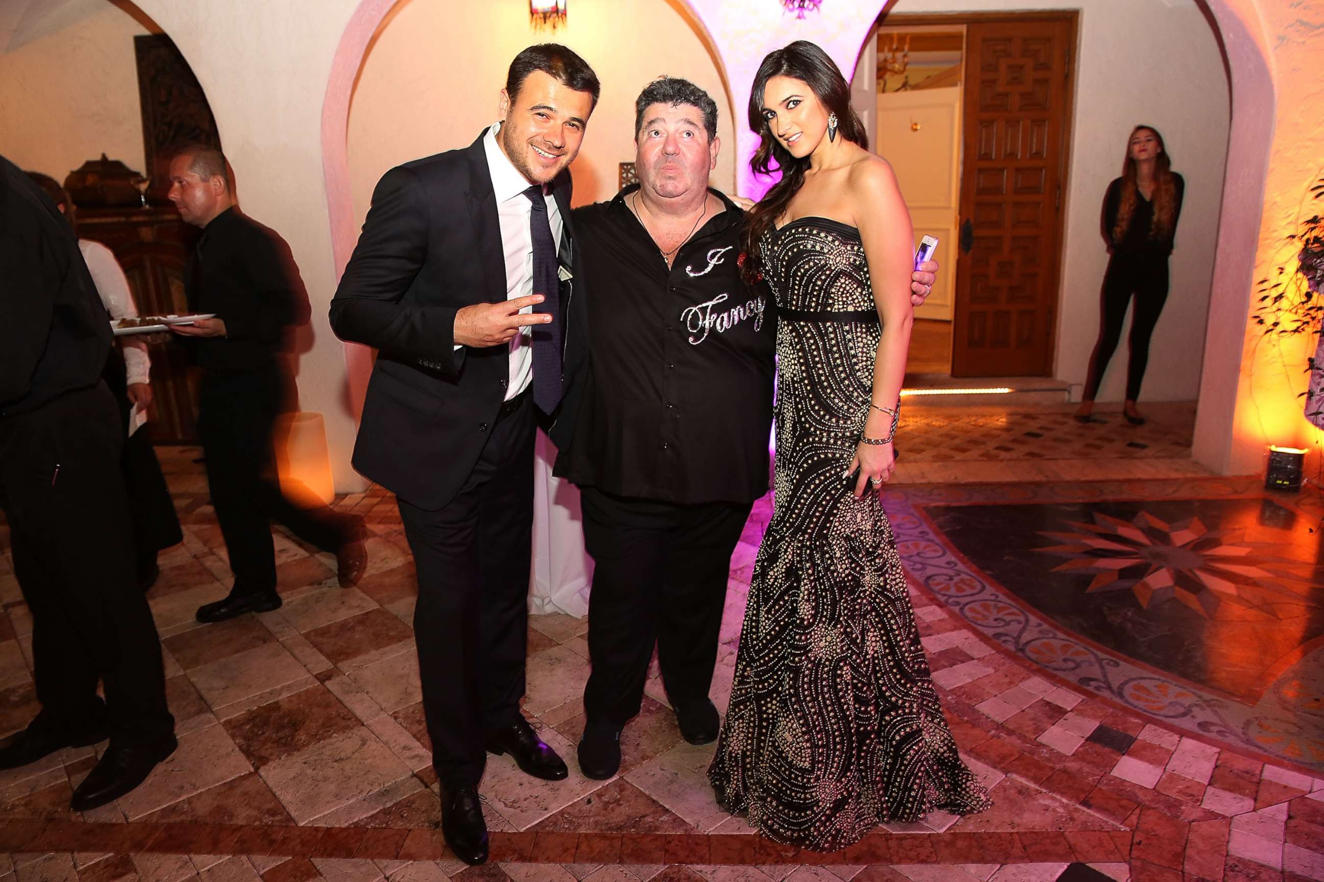 PHOTO: Emin Agalarov and Rob Goldstone attend  a New Year's Eve And Birthday Party For Irina Agalarova at Barton G, Dec. 31, 2014, in Miami Beach, Fla.