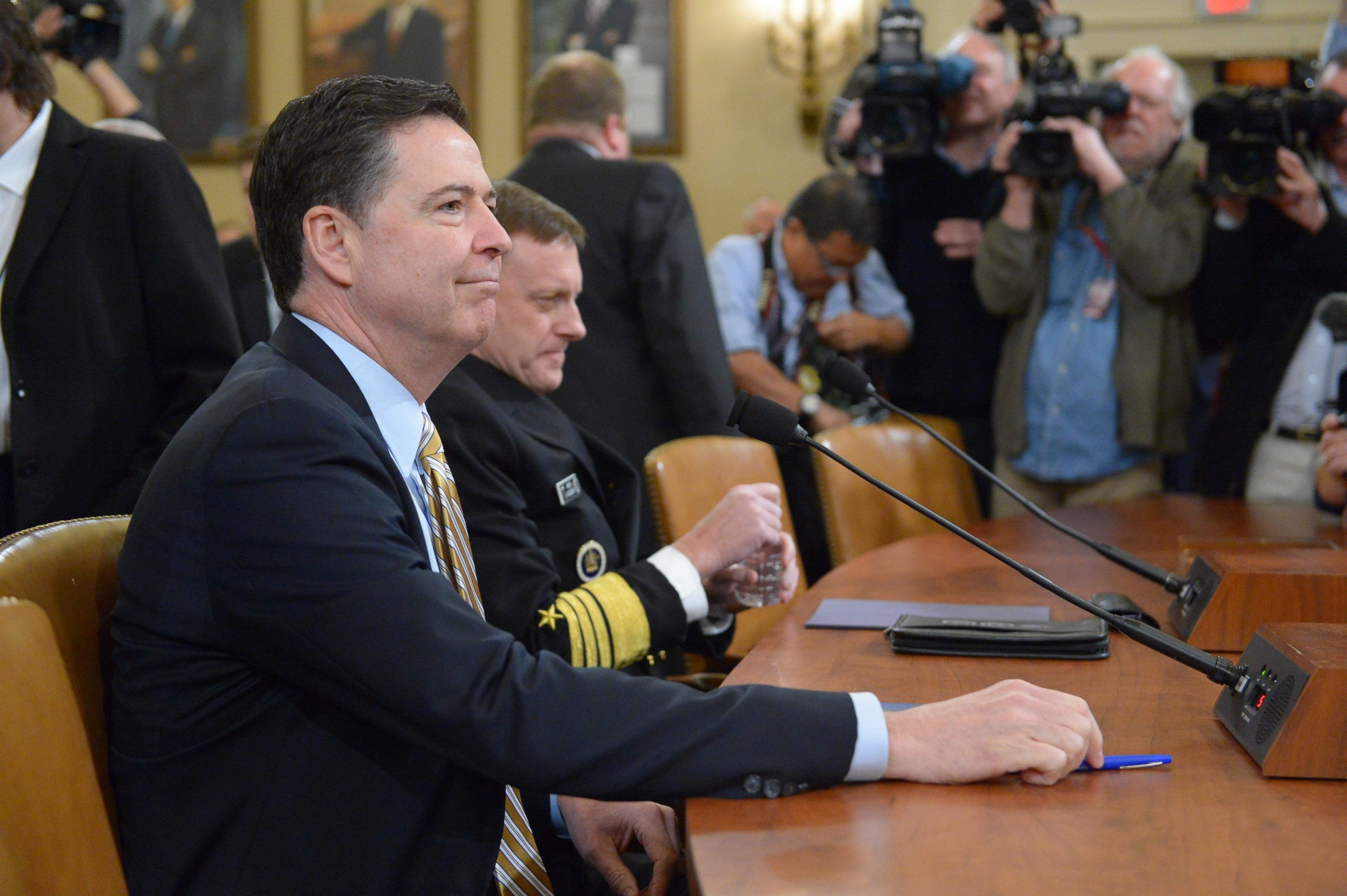 PHOTO: FBI Director James Comey waits to speak during the House Permanent Select Committee on Intelligence hearing on Russian actions during the 2016 election campaign on March 20, 2017 on Capitol Hill in Washington, D.C. 