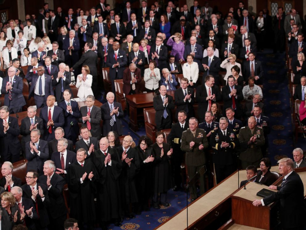 PHOTO: President Donald Trump addresses a joint session of the U.S. Congress on Feb. 28, 2017 in Washington, DC.