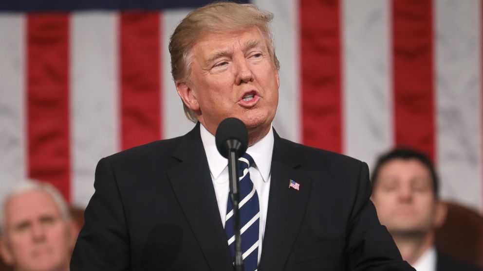 President Donald Trump addresses a joint session of the U.S. Congress on Feb. 28, 2017 in Washington, DC.