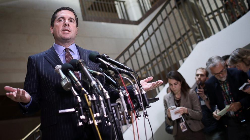 PHOTO: House Permanent Select Committee on Intelligence Chairman Devin Nunes (R-CA) speaks to reporters during a news conference at the U.S. Capitol, March 22, 2017.