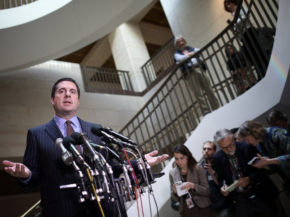 PHOTO: House Permanent Select Committee on Intelligence Chairman Devin Nunes (R-CA) speaks to reporters during a news conference at the U.S. Capitol, March 22, 2017.