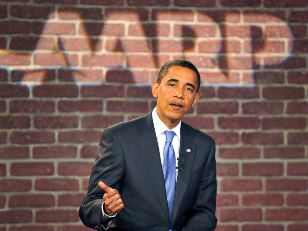 PHOTO: President Barack Obama speaks during a meeting at the American Association of Retired Persons (AARP) headquarters to discuss his health care plan and its effects on senior citizens, July 28, 2009, in Washington, D.C.