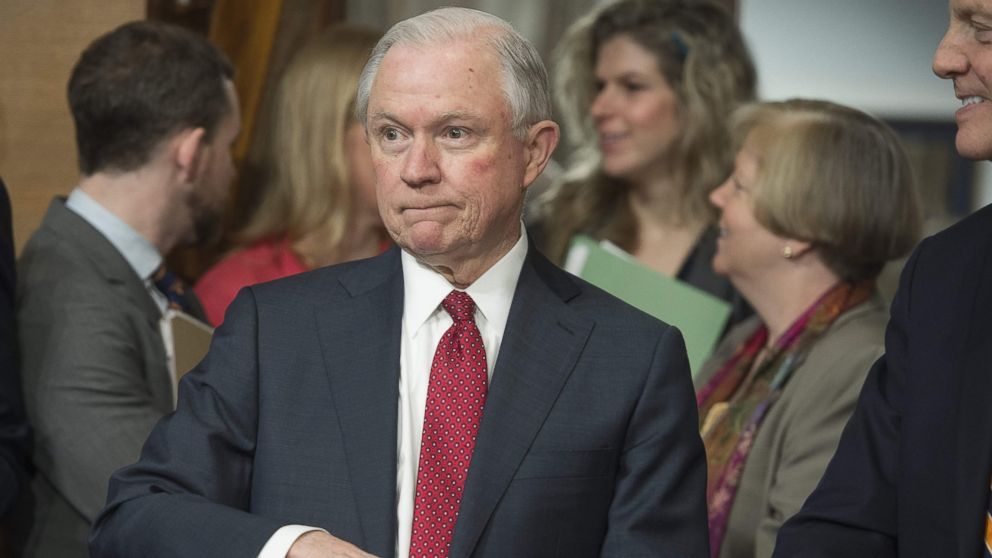 Attorney General Jeff Sessions as he  attends a Senate Environment and Public Works Committee hearing on Capitol Hill, Feb. 2, 2017.

