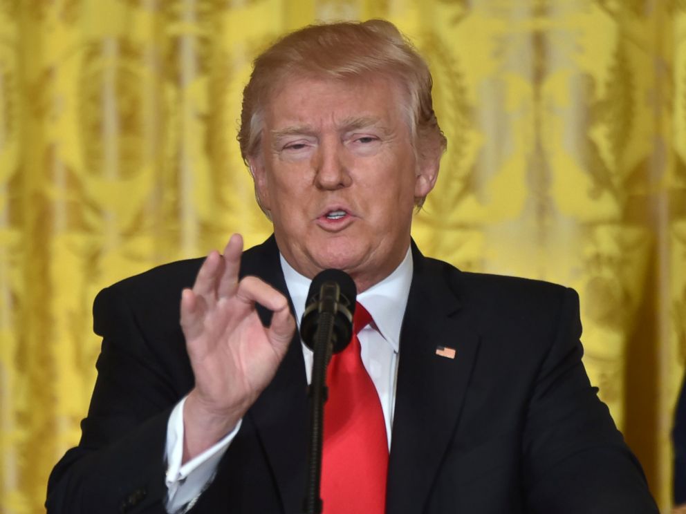 PHOTO: President Donald Trump speaks during a press conference on Feb. 16, 2017, at the White House in Washington, D.C.