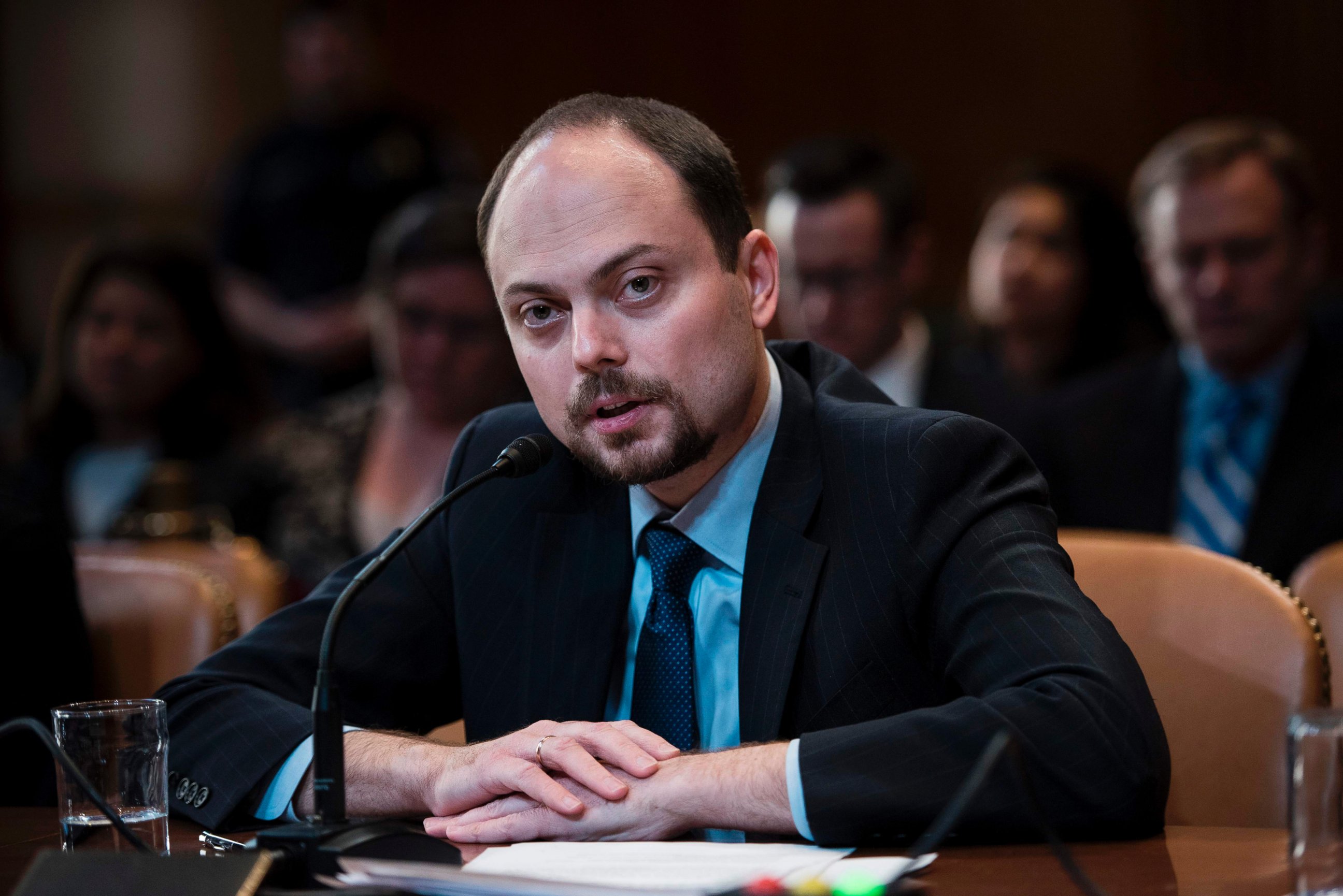 PHOTO: Russian opposition politician Vladimir Kara-Murza testifies on Capitol Hill in Washington, March 29, 2017, before the Senate Appropriation Committee hearing on "Civil Society Perspectives on Russia."
