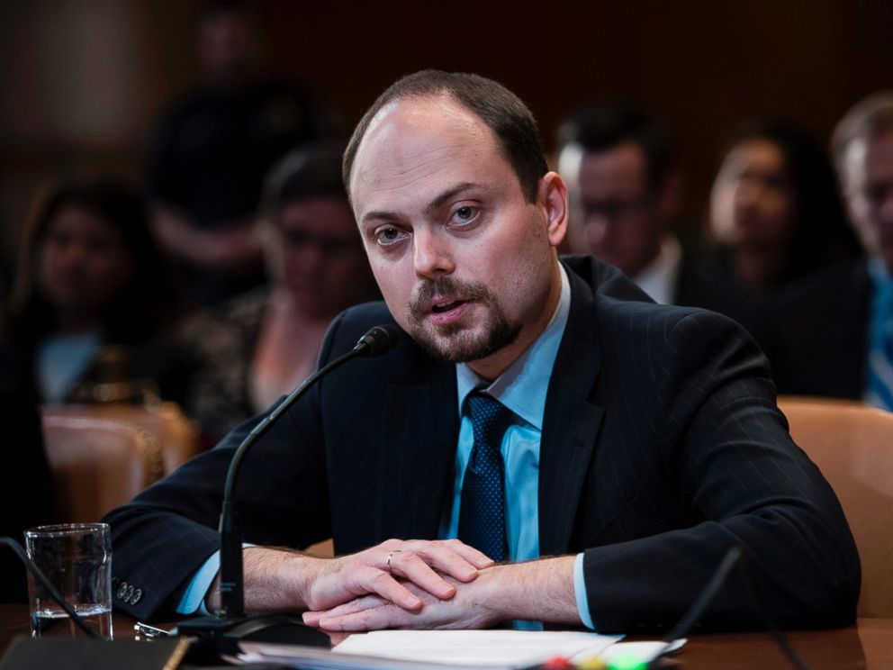 PHOTO: Russian opposition politician Vladimir Kara-Murza testifies on Capitol Hill in Washington, March 29, 2017, before the Senate Appropriation Committee hearing on Civil Society Perspectives on Russia.
