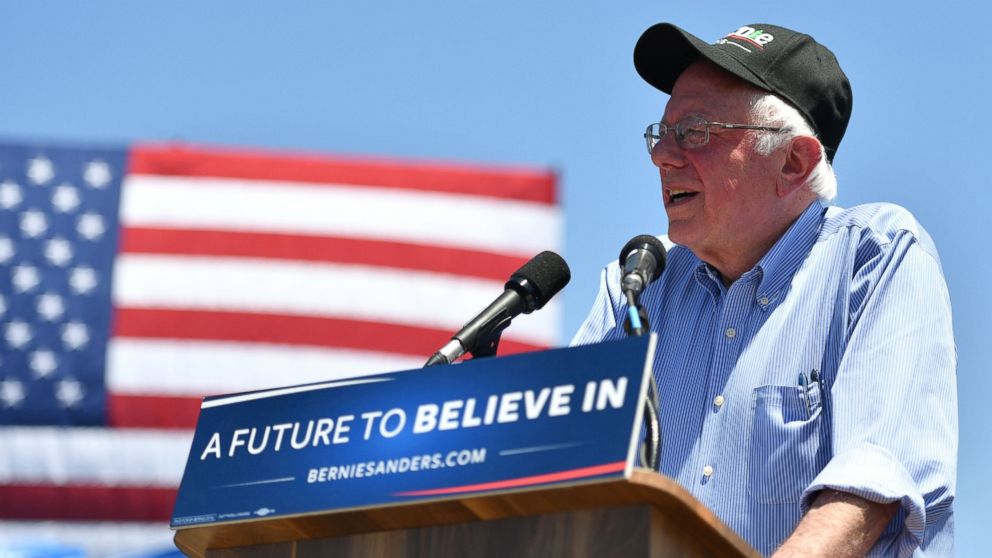 Bernie Sanders speaks during a rally at the Santa Clara County Fairgrounds in San Jose, California , May 18, 2016.