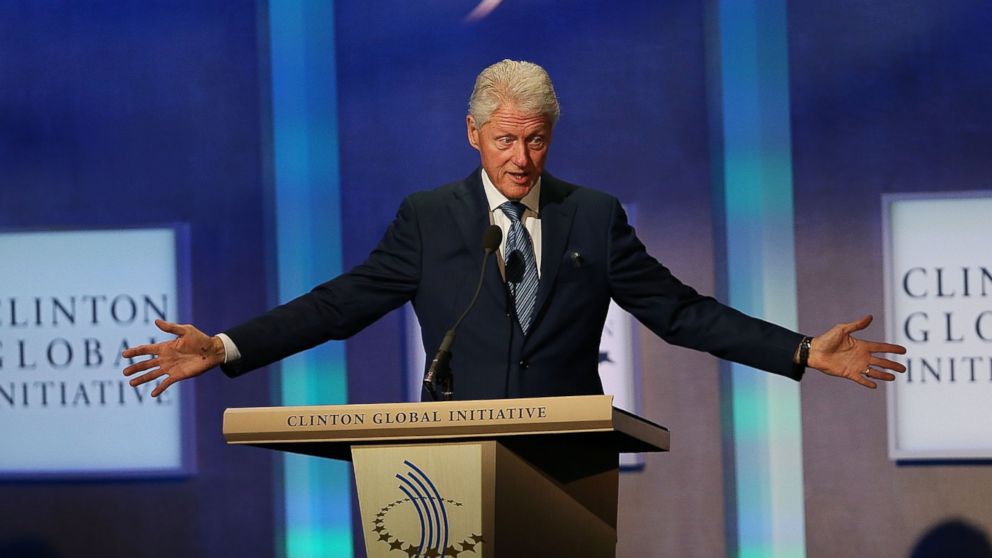 Former U.S. President Bill Clinton opens the annual Clinton Global Initiative (CGI) meeting on September 27, 2015 in New York City.
