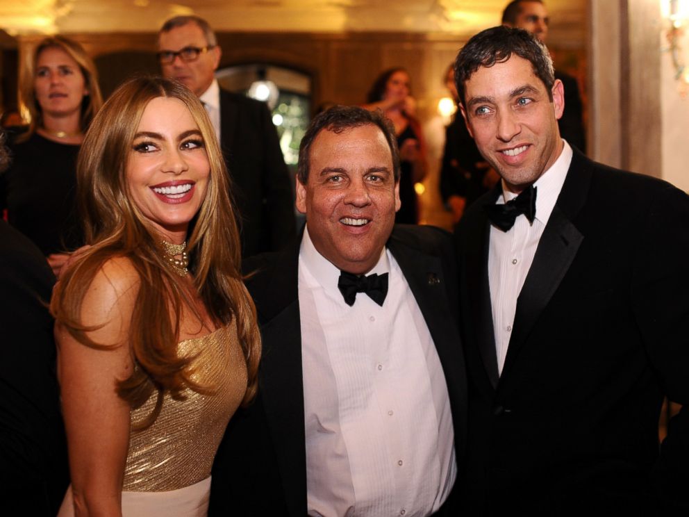 PHOTO: Sofia Vergara, New Jersey Governor Chris Christie and Nick Loeb attend a reception on May 3, 2014, in Washington.
