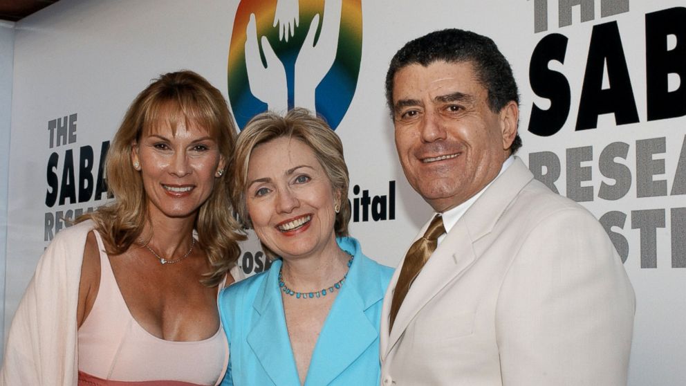 PHOTO: Hillary Rodham Clinton is seen in this file photo with Cheryl and Haim Saban, June 29, 2003, at the Saban Research Institute in Hollywood, Calif. 