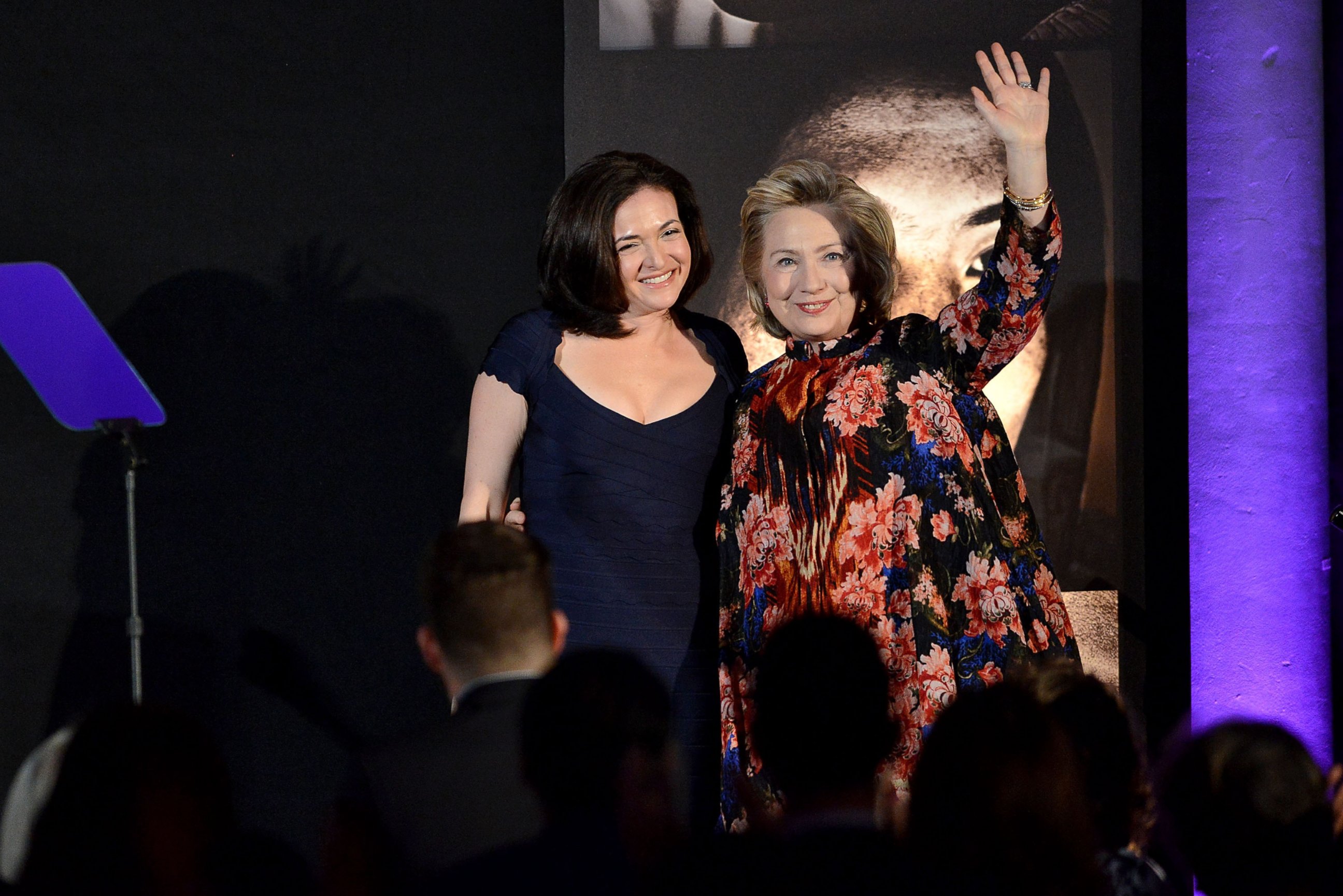 PHOTO: Sheryl Sandberg and Hillary Clinton are seen in this file photo onstage at the Women for Women 20th Anniversary Gala celebration, Dec. 3, 2013, in New York.