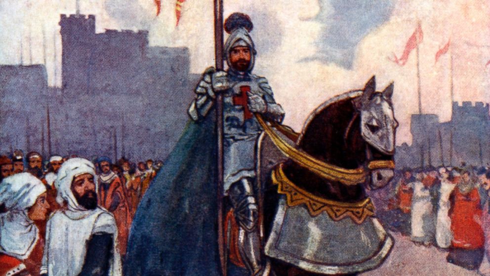 An illustration from "Our Island Story" by H.E. Marshall, showing King Richard I, known as Richard the Lionheart. 