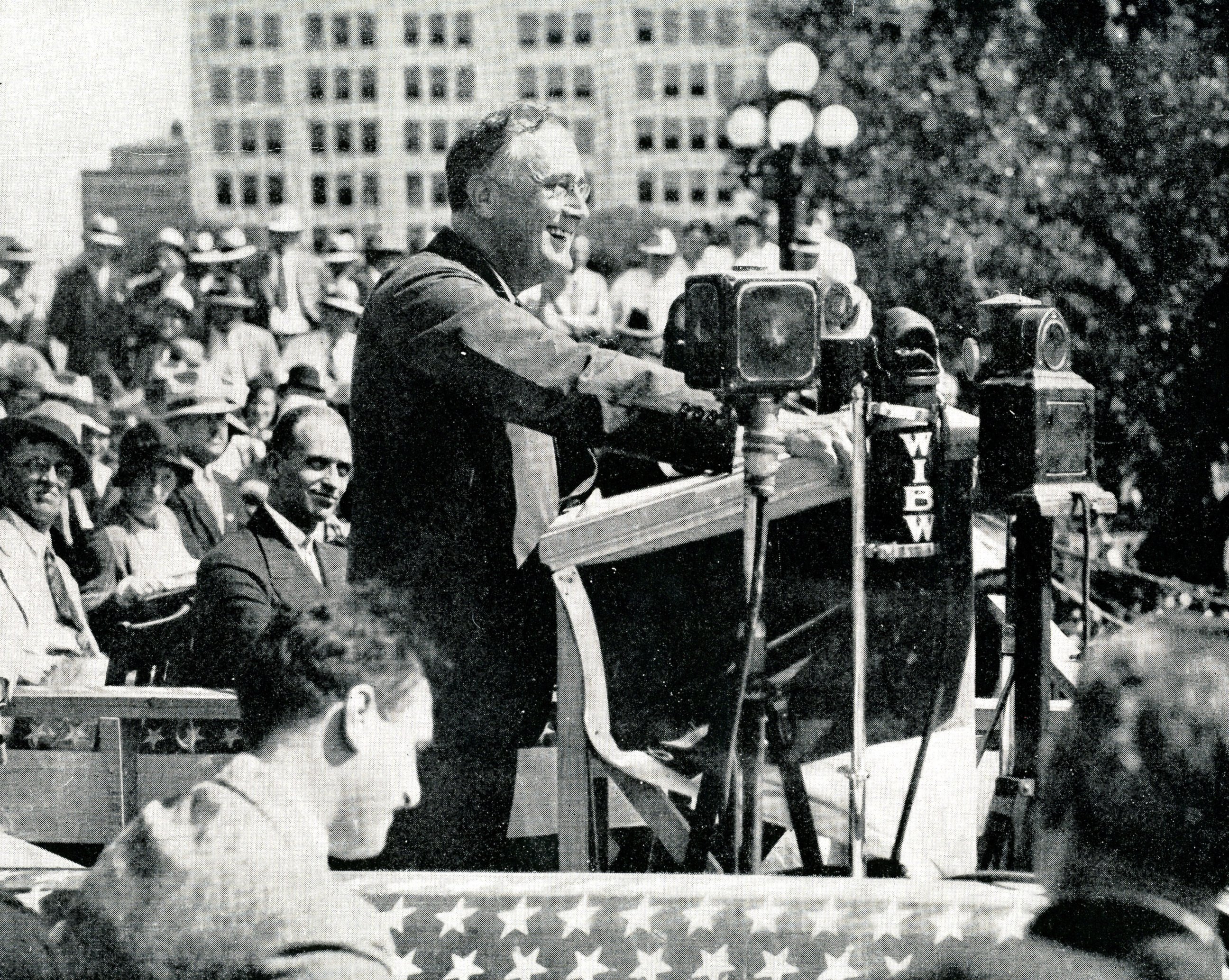 PHOTO: Franklin Delano Roosevelt in Topeka, Kansas on the 1932 campaign trail.