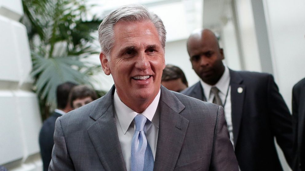 House Republican Whip, Rep. Kevin McCarthy, leaves a meeting at the U.S. Capitol in Washington, June 18, 2014.