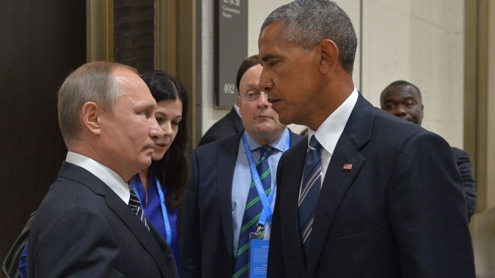Russian President Vladimir Putin meets with his U.S. counterpart Barack Obama on the sidelines of the G-20 Leaders Summit in Hangzhou on Sept. 5, 2016.