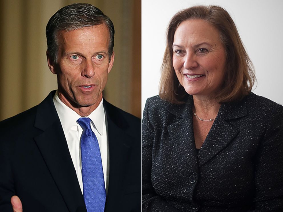 PHOTO: John Thune speaks to reporters on Capitol Hill, June 28, 2016, in Washington. Deb Fischer uring an interview at Roll Call headquarters in Washington, Dec. 1, 2011.