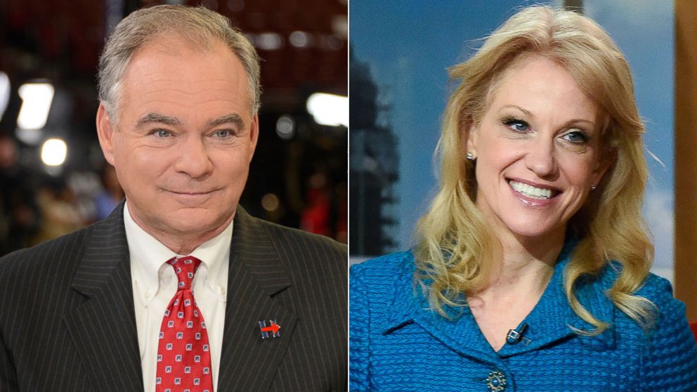 Tim Kaine, left, and Kellyanne Conway to appear on "This Week."