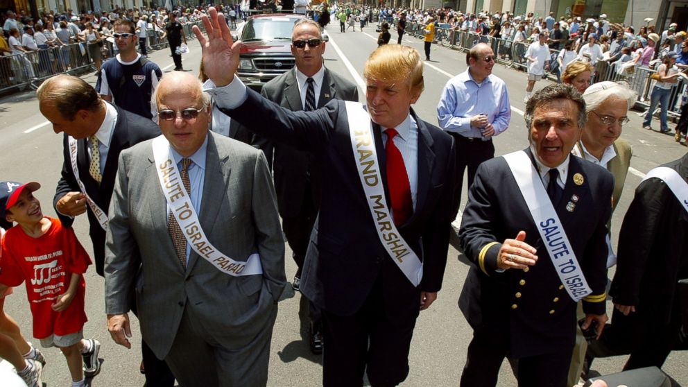 Grand Marshal Donald Trump marches in the Salute to Israel Parade on Fifth Ave., May 23, 2004.
