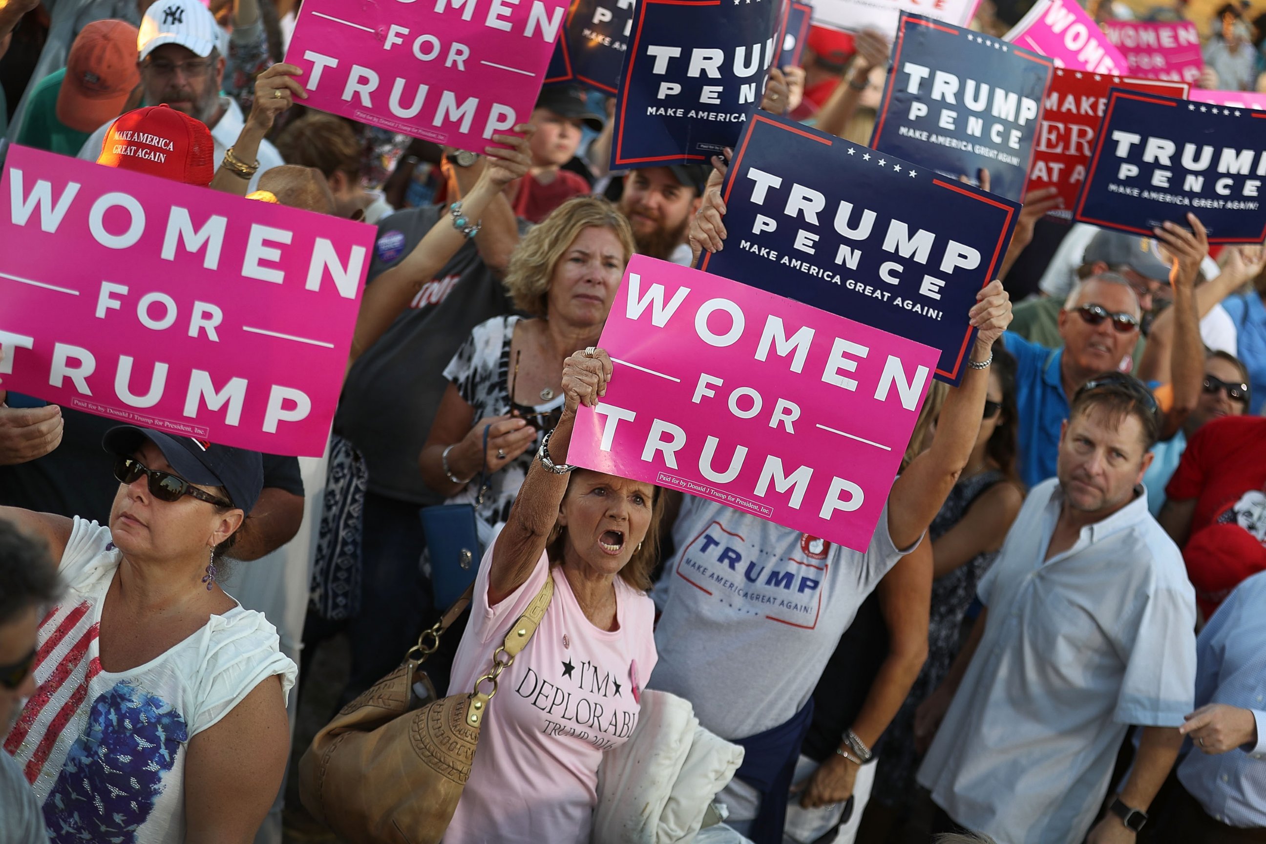 PHOTO: Donald Trump supporters at a rally at the Collier County Fairgrounds, Oct. 23, 2016 in Naples, Florida