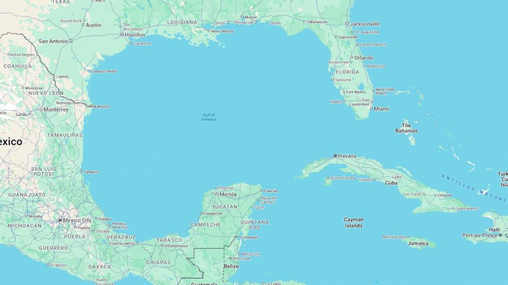 PHOTO: Google Maps officially renames Gulf of Mexico to Gulf of America for U.S. users.