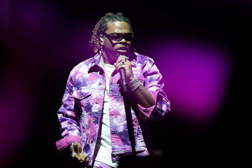 PHOTO: In this March 17, 2022, file photo, Gunna performs onstage at 'Samsung Galaxy + Billboard' during the 2022 SXSW Conference and Festivals at Waterloo Park in Austin.